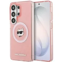 Custodia MagSafe per Samsung Galaxy S26 Ultra S948, Karl Lagerfeld, IML Choupette Head on KL Repeated Logo, Rosa