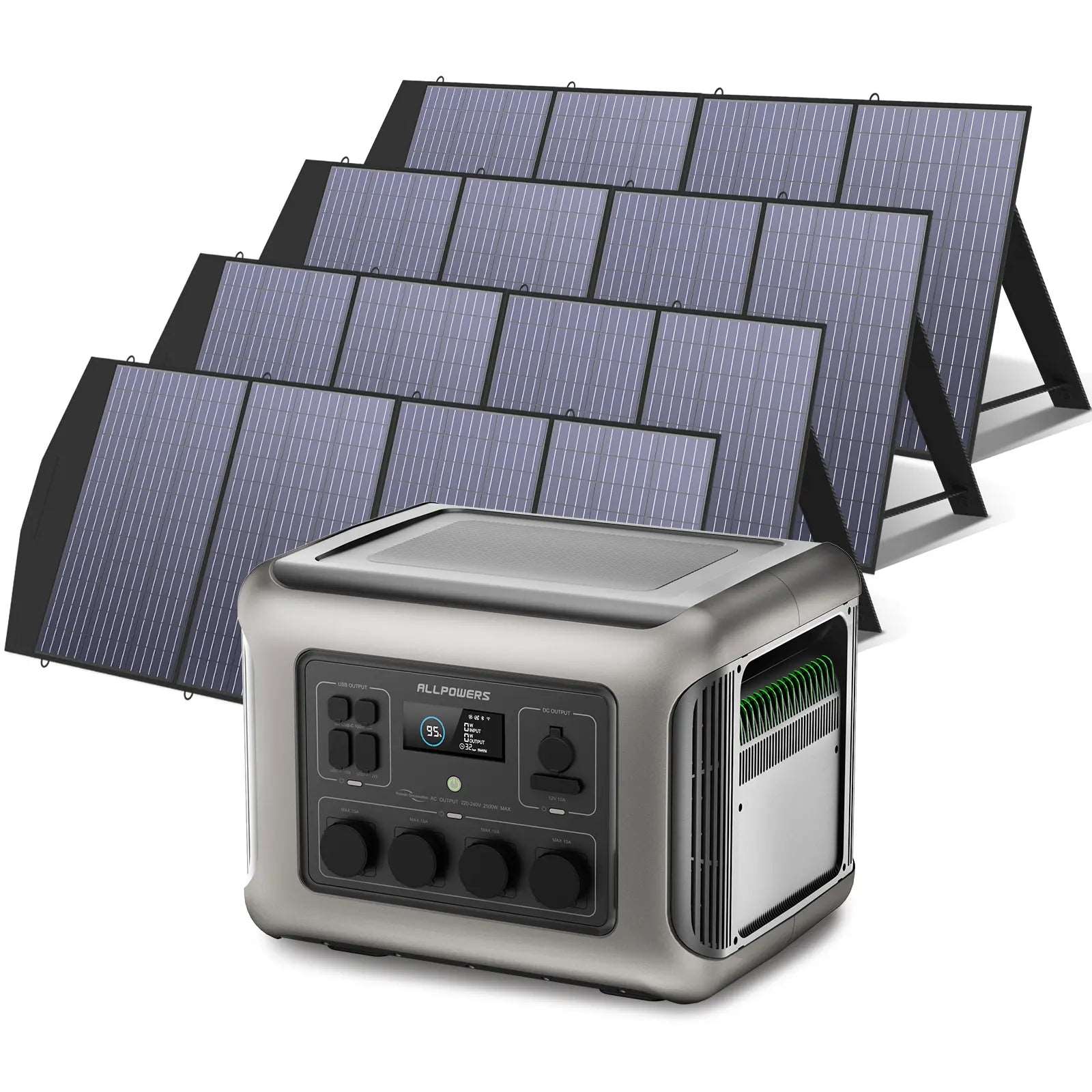 ALLPOWERS Generatore Solare 2500W (R2500 V2 + SP033 Pannello Solare 200W) - R2500 V2+4* (SP033 Pannello solare 200W)