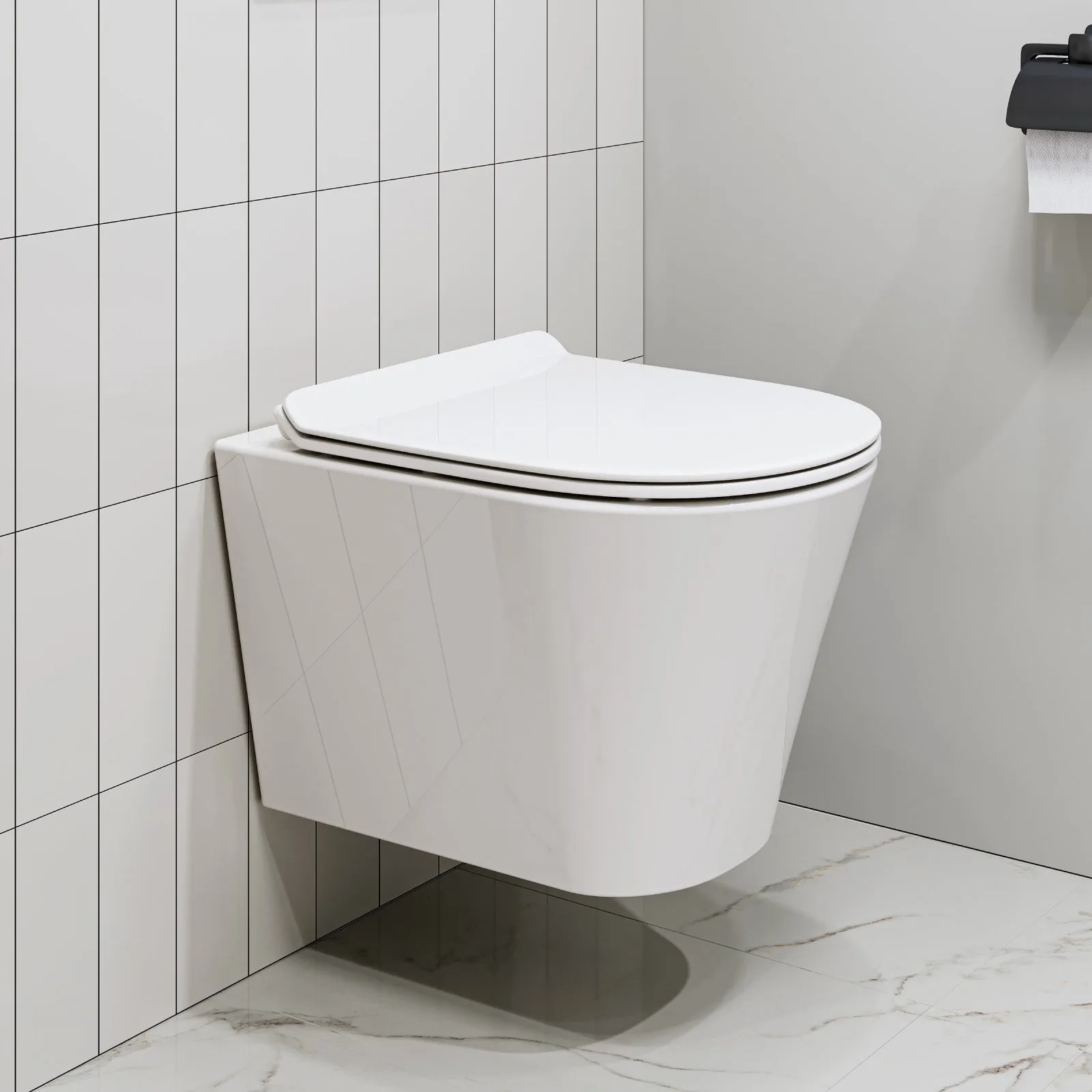 HOROW UG08R Wand-WC aus Keramik mit Soft-Close-Sitz & Nano-Beschichtung