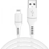 imoshion Lightning naar USB kabel - MFi certificering - Gevlochten textiel - 3 meter - Wit – One size · Unisex