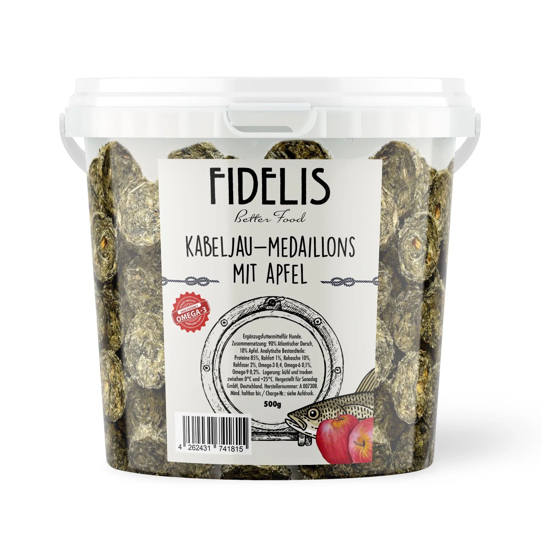 Kabeljau Medaillons mit Apfel (500g-Eimer)