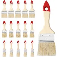 Set de 15 pinceaux en bois rouge professionnel 3 tailles – 2.6x17.5x21.5cm