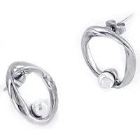 Boucles d'oreilles femme avec perle Ardea Silver - Laura Ferini - Acier inoxydable étanche – Argento · Donna