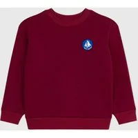 Petit Bateau Effen Katoenen Sweater Voor Kinderen - Donkerrood - 4 jaar