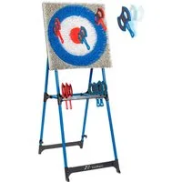 Ensemble de rangement pour haches Eastpoint - Structure en acier - 8 haches rouge/bleu - 152 x 83 x 61 cm