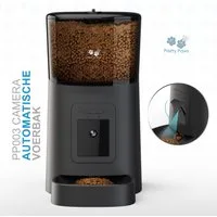 Distributeur automatique de nourriture Pretty Paws Camera - Mangeoire automatique intelligente avec application - Capacité de 6 L - 35,8 x 19,5 x 36,2 cm - Noir