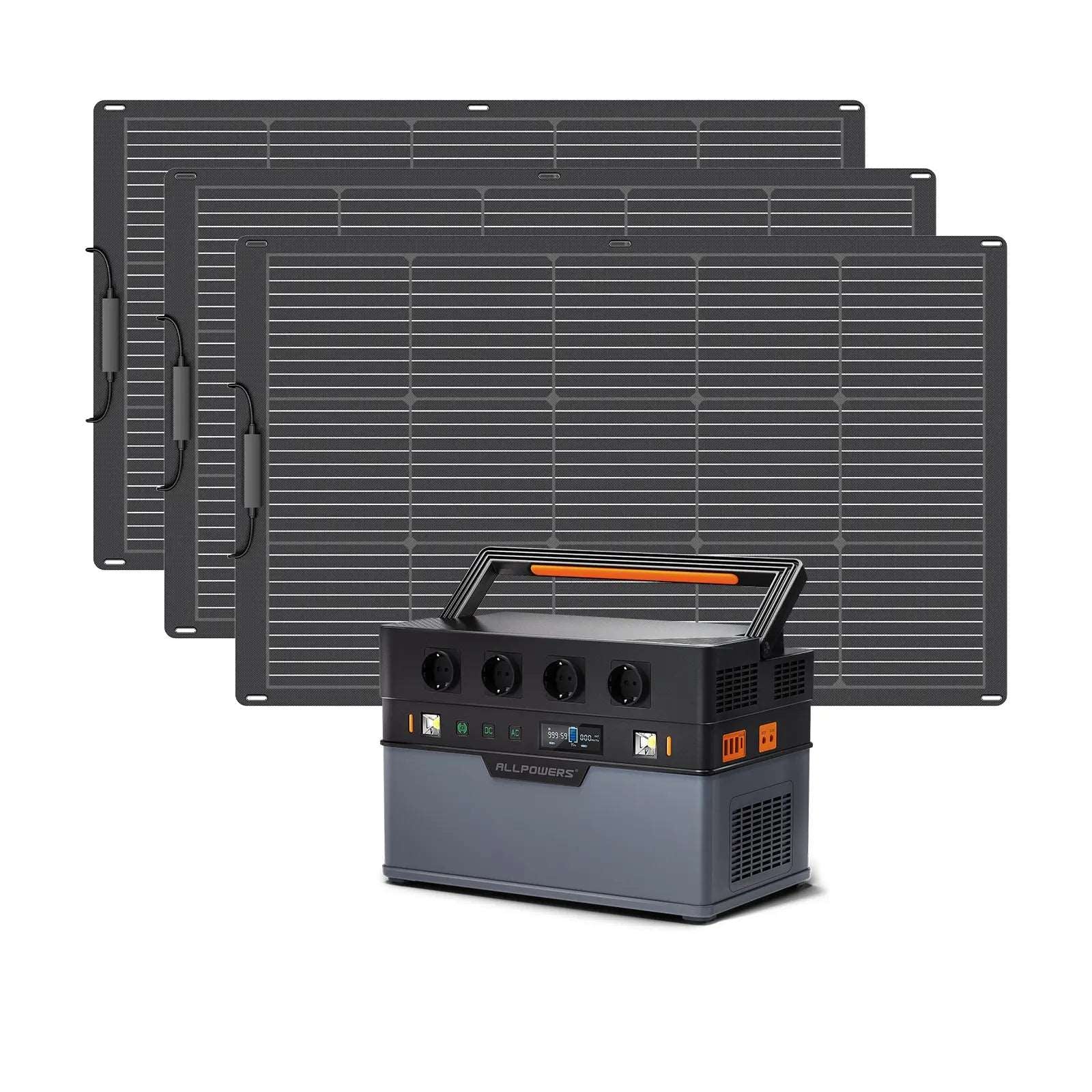 ALLPOWERS 1500W Generatore Solare (S1500 + SF100 100W Pannello Solare Flessibile) - S1500+ 3PCS SF100 Pannello solare 100W