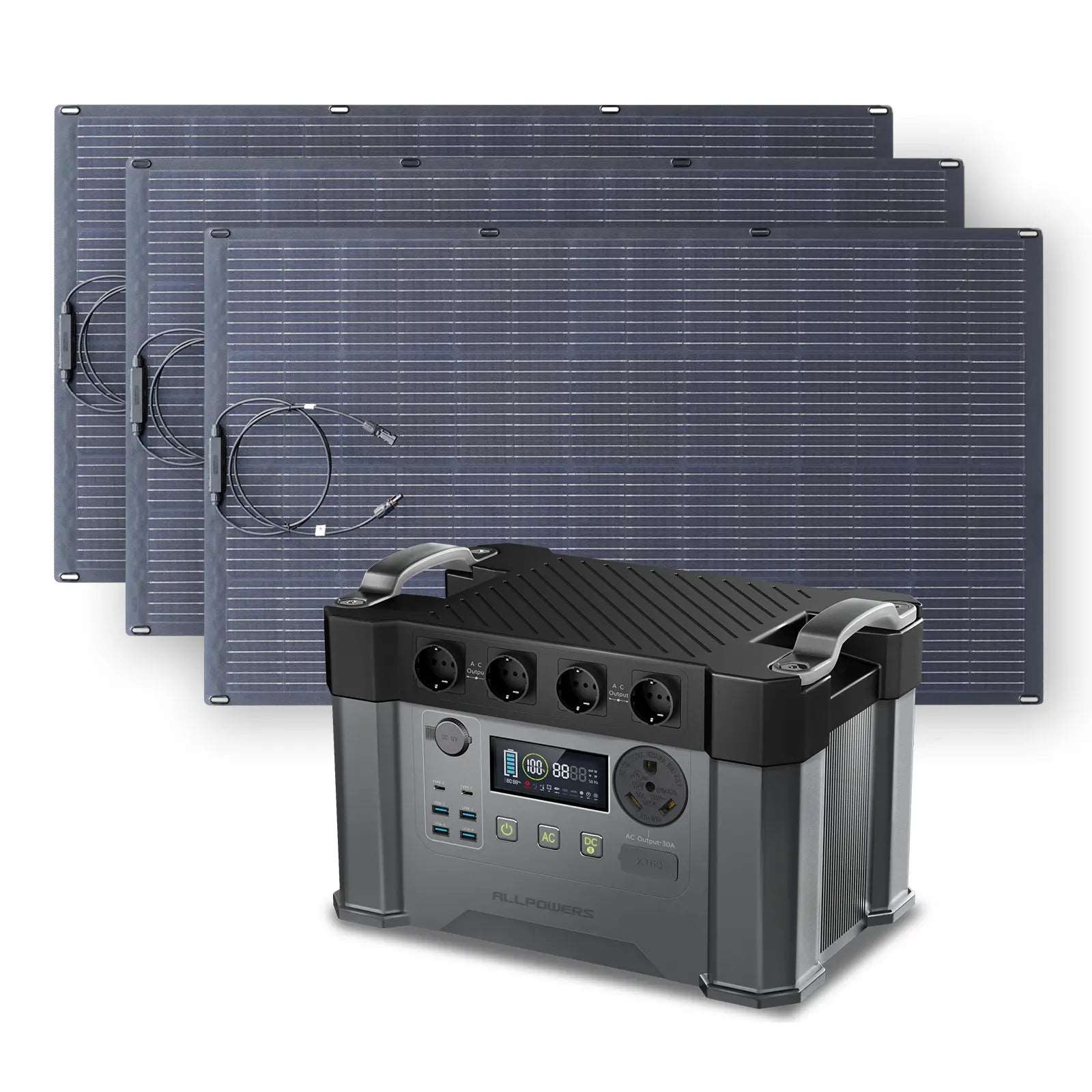 ALLPOWERS Generatore Solare 2400W (S2000 Pro + SF200 Pannello Solare Flessibile 200W) - S2000 Pro+3* (SF200 Pannello solare flessibile 200W)