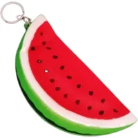 Squishy Watermelon Slice Stress Relief Squeeze Toy With Keychain - 14 × 14 cm