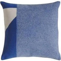 Coussin Grand Logo 55x55 Beige clair/Bleu Roi