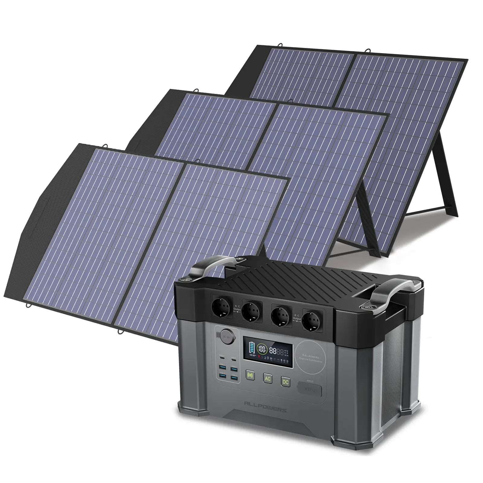 ALLPOWERS Generatore Solare 2400W (S2000 Pro + SP027 Pannello Solare 100W) - S2000 Pro+3* (SP027 Pannello solare 100W)