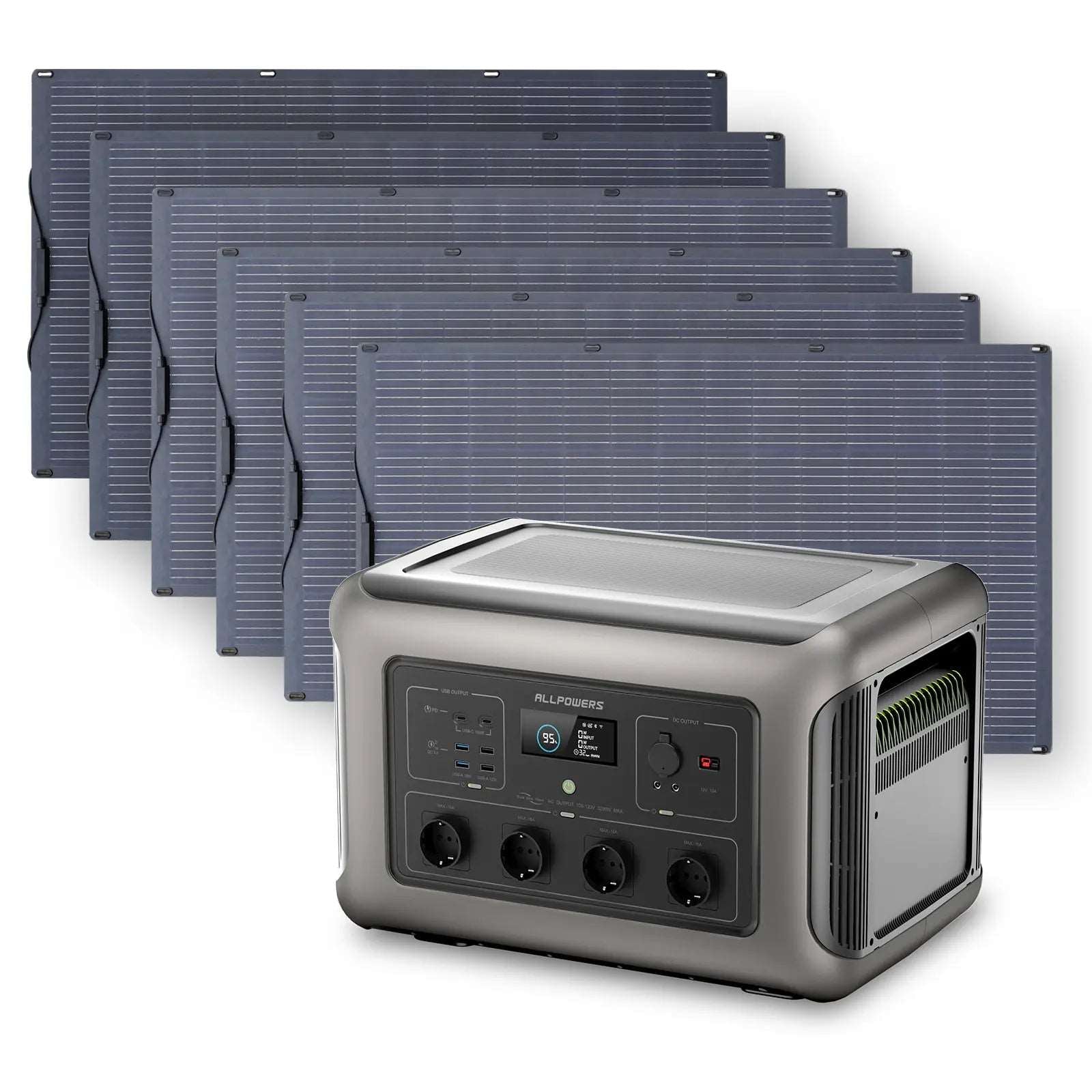 ALLPOWERS 3500W Generatore Solare (R3500 + SF200 200W Pannello Solare Flessibile) - R3500+6PCS SF200 200W Pannello solare