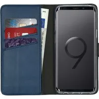 Selencia Echt Leren Bookcase voor de Samsung Galaxy S9 - Blauw – 5.8 · Unisex