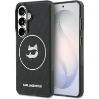 Custodia MagSafe per Samsung Galaxy S26 S942, Karl Lagerfeld, IML Choupette Head on KL Repeated Logo, Nera