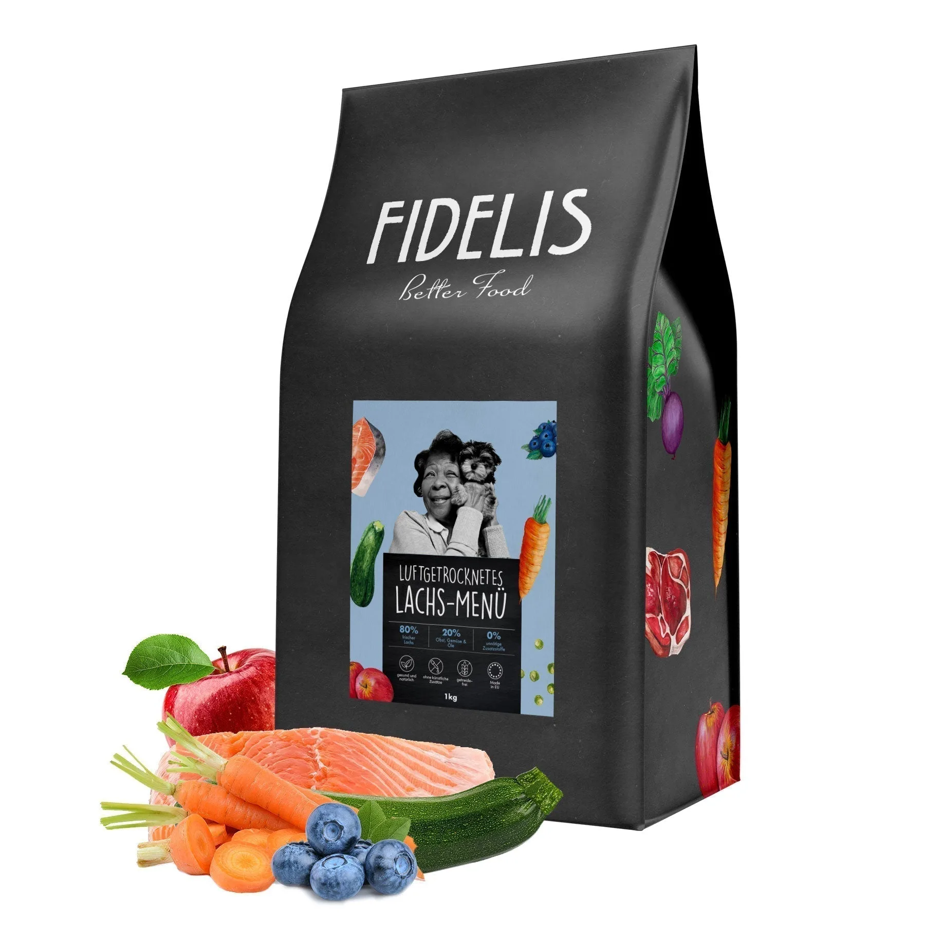 getrocknetes Lachs-Menü (70g-Probe)