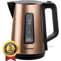 Bouilloire électrique Bestron AWK1000CO - 2 200 W - 1,7 L - Arrêt automatique - Cuivre - Garantie 5 ans