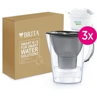 Carafe filtrante BRITA Marella Cool - 2,4 L - Grise - avec 3 cartouches filtrantes MAXTRA PRO Pure Performance - Lot économique