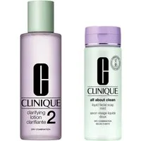 Clinique Clarifying Lotion 2 - Pelle da Arida a Normale + Liquid Facial Soap Mild - 400 ML – Donna
