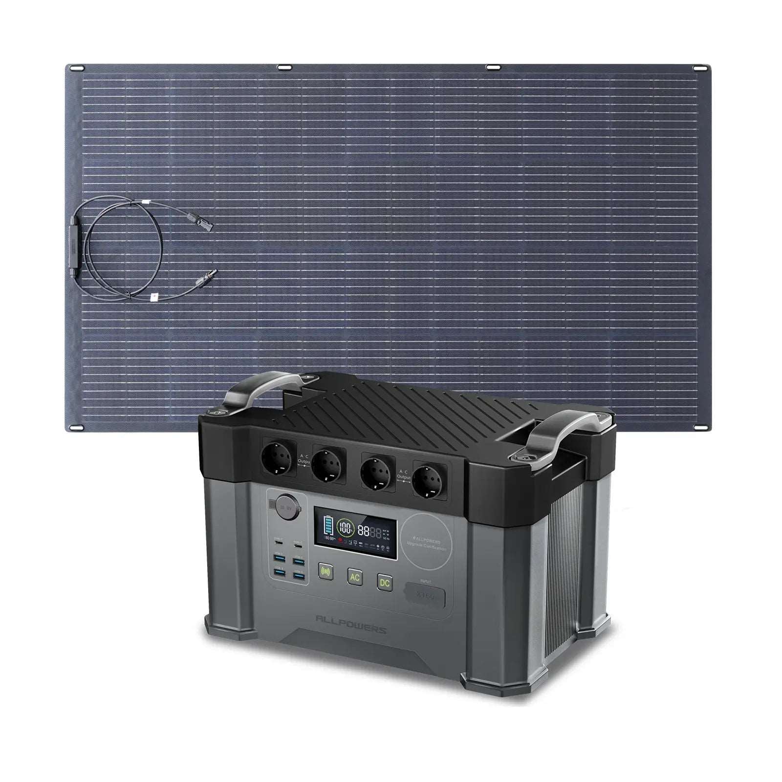 ALLPOWERS Generatore Solare 2400W (S2000 Pro + SF200 Pannello Solare Flessibile 200W) - S2000 Pro+1* (SF200 Pannello solare flessibile 200W)