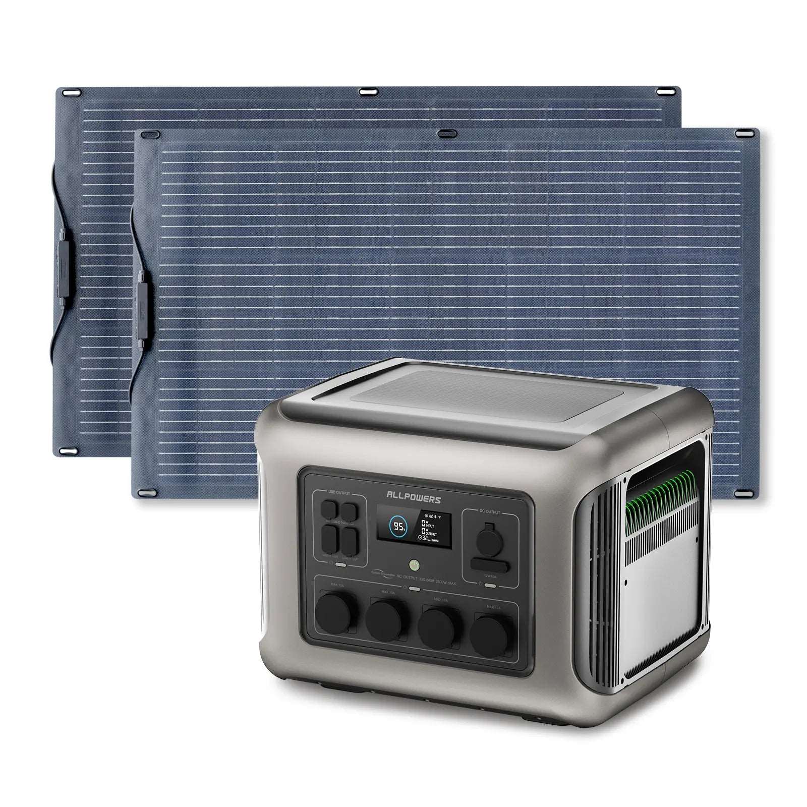 ALLPOWERS Generatore Solare 2500W (R2500 V2 + SF100 Pannello Solare Flexible 100W) - R2500 V2+2* (SF100 100W Pannello solare)
