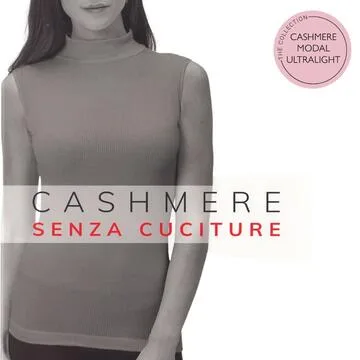 Lupetto donna smanicato in cashmere a costine ultralight Prisco Cash SM