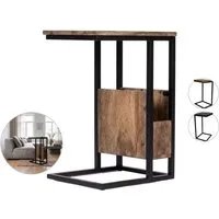 Table d'appoint Beauval avec porte-revues - Design compact - 34 x 40 x 68 cm - Blanc