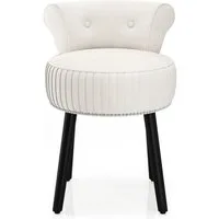 Fauteuil de maquillage Coast en velours avec dossier – 48 x 46 x 66 cm – Blanc