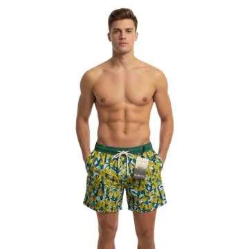 PANTALONCINO MARE FANTASIA CACTUS BE MISTIC 24237 – Giallo · Uomo