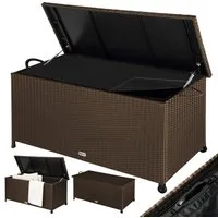Polyrotan Kussenbox Bruin 117x53x60cm met wielen – 56x61x122cm