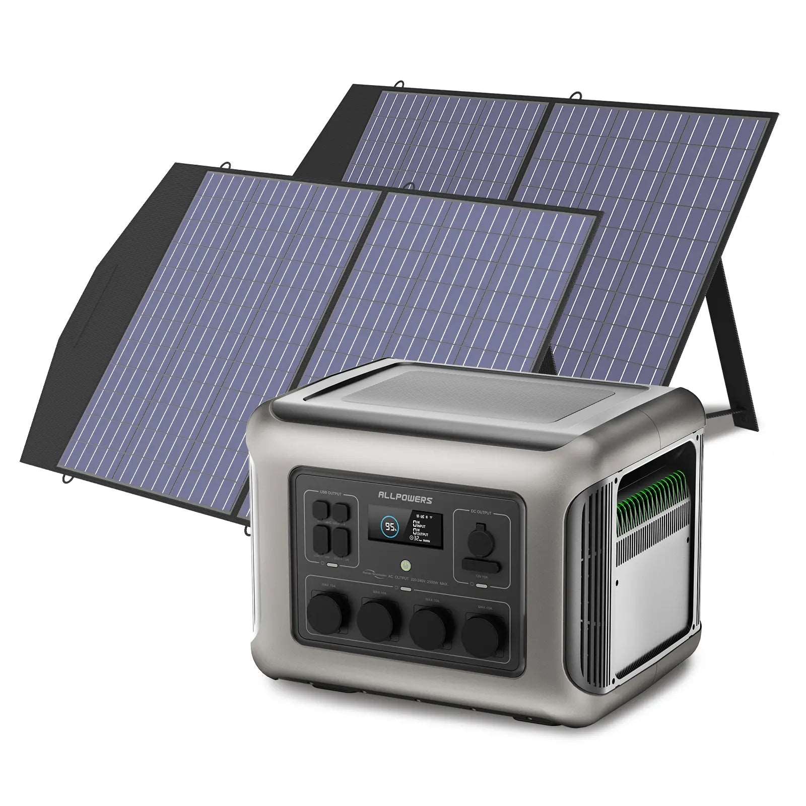 ALLPOWERS Generatore Solare 2500W (R2500 V2 + SP027 Pannello Solare 100W) - R2500 V2+2* (SP027 Pannello solare 100W)