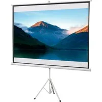 HomCom Schermo per Videoproiettore 100 Pollici con Treppiedi per Home Cinema Formato 4:3 Facile da Montare e Trasportare Aosom – Bianco