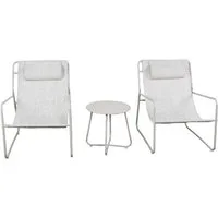 Ensemble de jardin Mannsberger - Ensemble lounge 3 pièces - Table de jardin et 2 chaises - Ensemble de table de jardin - chaises avec tissu hydrofuge - Camping - beige