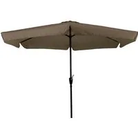 Parasol CUHOC à volants - Parasol taupe - Parasol à mât - Parasol de 3 m - Parasol à moulins - Parasol à 6 pans - Parasol facile à replier