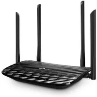 Tp-link archer c6 gigabit router wi-fi dual band ac1200 wireless 5 porte gigabit 4 antenne esterne e 1 antenna interna modalitÀ access point mu-mimo rete ospite nero