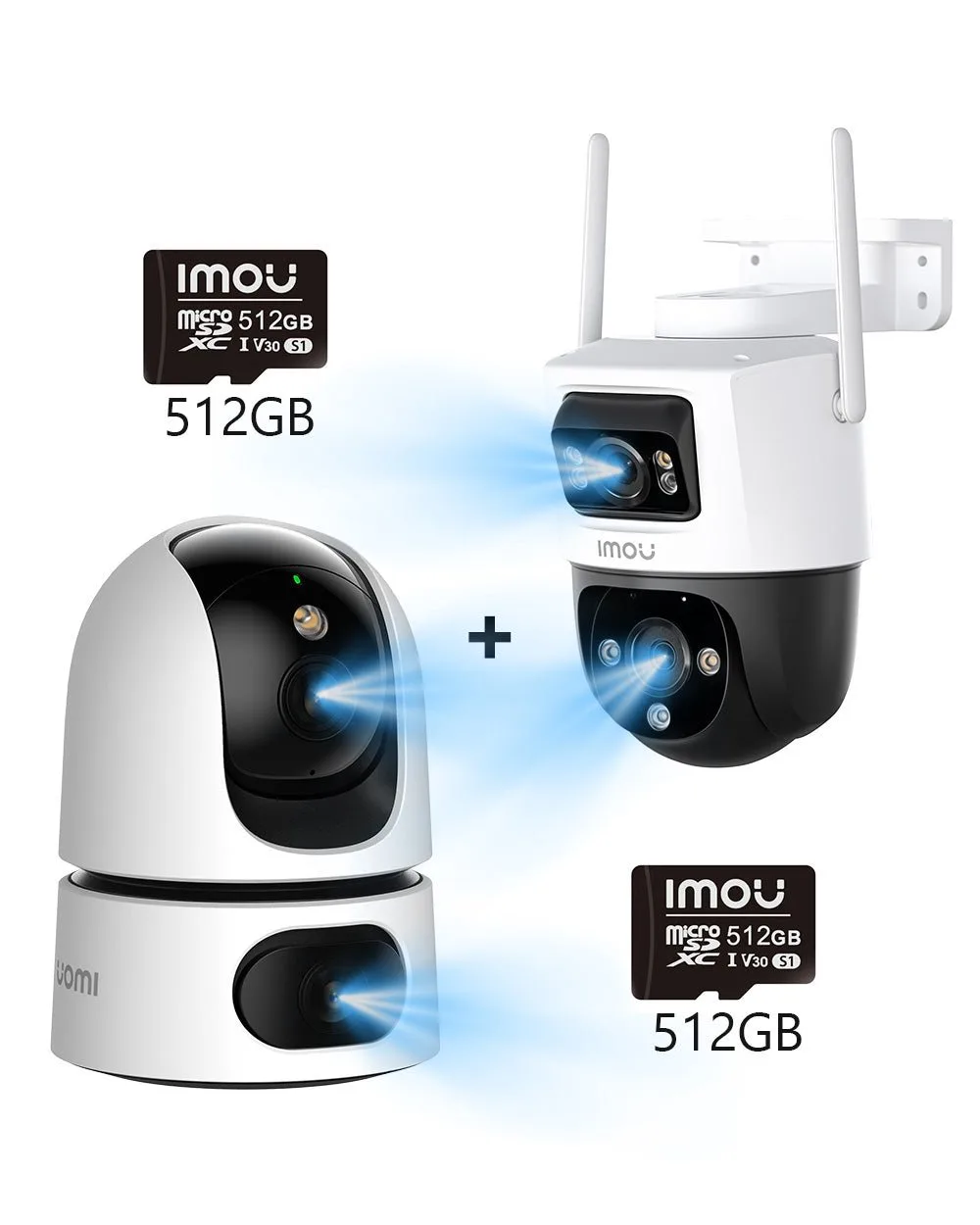 Ranger Dual 5MP/3MP+3MP - [Dual Vision Indoor +Outdoor Kit] 5MPPT+3MPFixed / +2pcs 512GB Memory Card – Nero