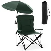 Chaise de camping pliable Coast avec parasol - Rembourrée - 150 kg - Sac de transport