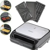 Sandwich Maker 3in1 Zwart/Zilver 1000W – 23.5x9x25cm