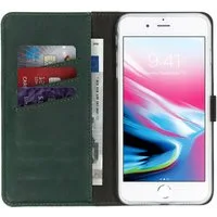 Selencia Echt Leren Bookcase voor de Apple iPhone 8 Plus / 7 Plus - Groen – 5.5 · Unisex